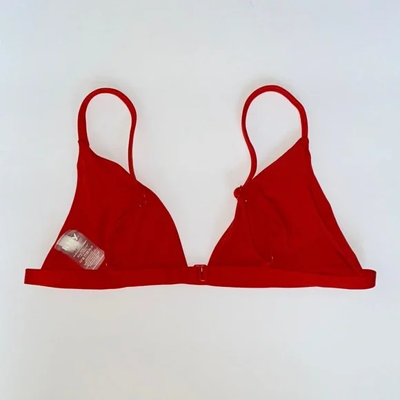khy Classic Triangle Bikini Top in Cherry Red - Picture 5 of 6